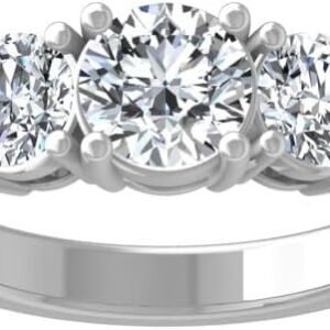 1 Carat - 3 Carat (CT. T.W.) Lab Grown Diamond Three-Stone Engagement Ring for Women